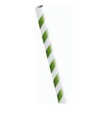 Papírové brčko EKO JUMBO bílo - zelené