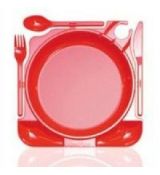Plastový párty talíř 26x27 cm červený