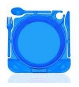 Plastový párty talíř 26x27 cm modrý