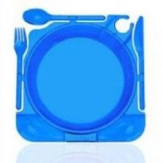 Plastový párty talíř 26x27 cm modrý